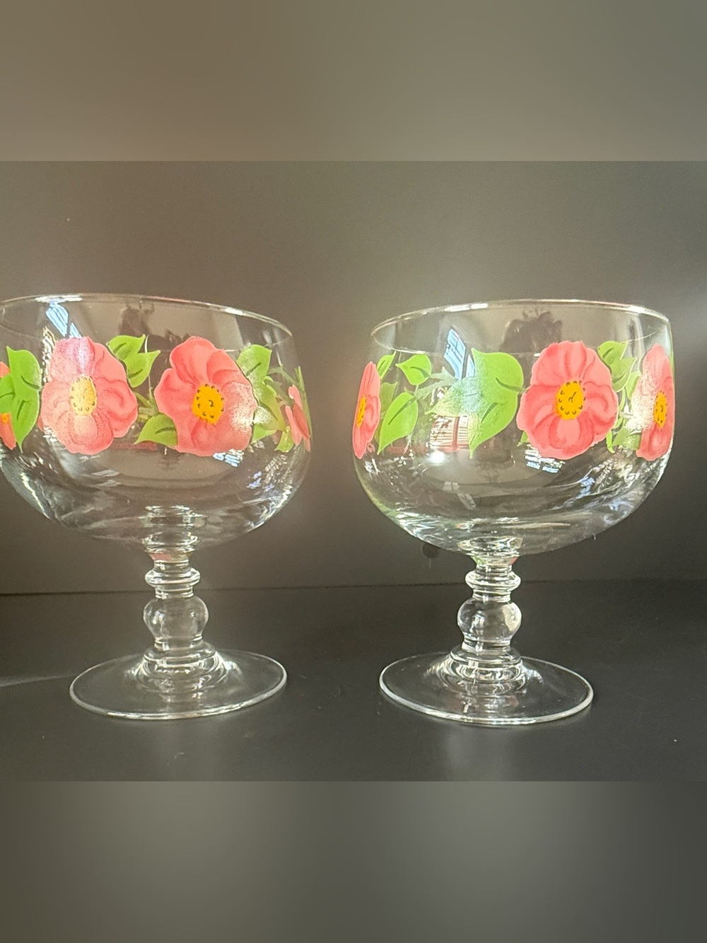 Franciscan Desert Rose Margarita Sherbet Parfait Dessert Glasses Set of 2